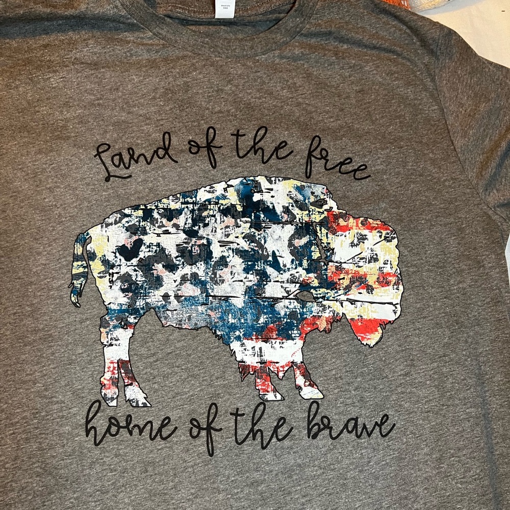 Land of the Free. Home of the Brave. Patriotic Buffalo